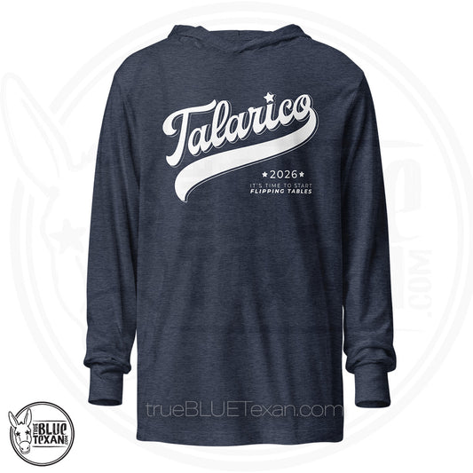 Talarico 2026 Flipping Tables Baseball Design Unisex | Hooded Long Sleeve Layering Shirt