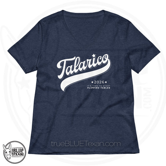 Talarico 2026 Flipping Tables Baseball Design | Women’s VNeck Premium TShirt
