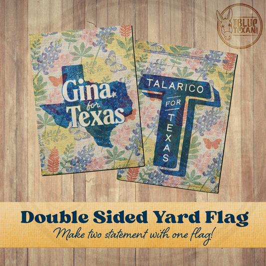 Team Blue! Gina & James Double Sided Yard & Garden Flags