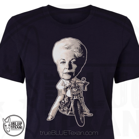 Ann Richards Bobblehead Motorcycle Rider | Women's Relaxed Fit TShirt