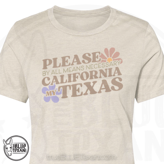 Please California My Texas Retro Floral | Women's Fit TShirt (Natural)