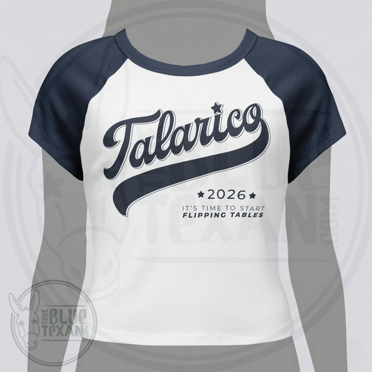 Talarico Baseball Style | Juniors Retro Babydoll Raglan Cropped Shirt