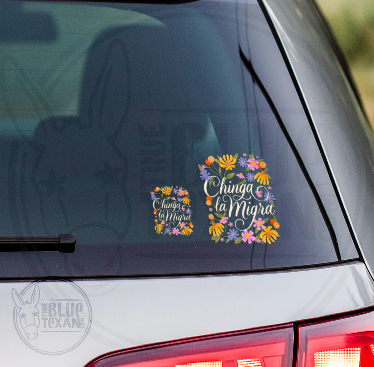 Chinga la Migra | Floral Punched | UV Printed Decal 2 Decal Set