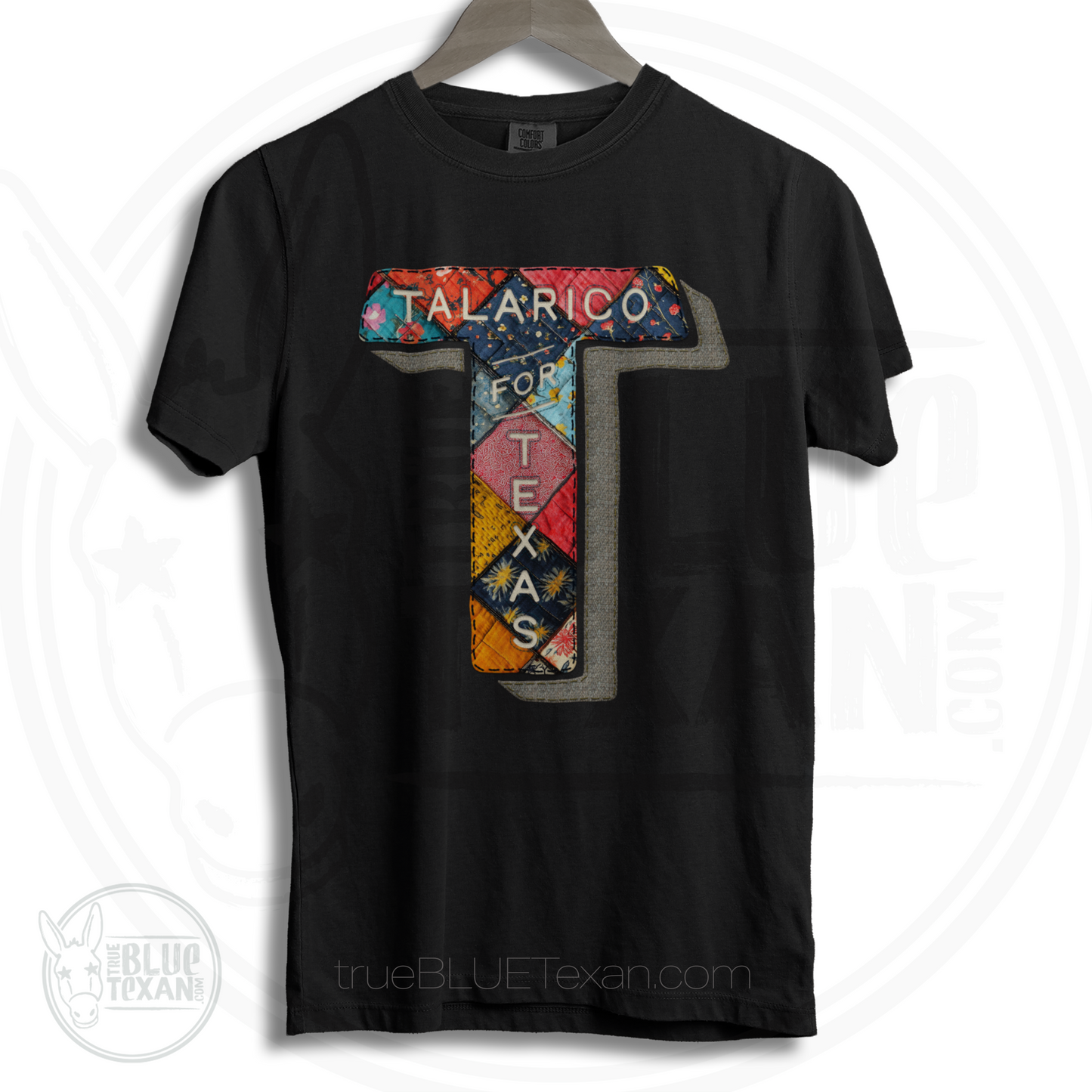 Talarico for Texas | Faux Quilted Embroidery | Premium Unisex Comfort Colors T Shirt