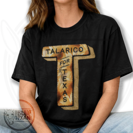 Talarico for Texas | Faux Sunflower Embroidery | Premium Unisex Comfort Colors T Shirt