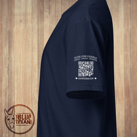 Texas Democratic Slate | Back Print w/ QR Code | Unisex Fine Jersey TShirt