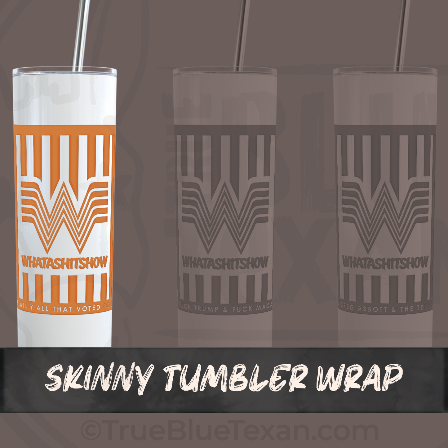 WHATASHITSHOW Tumbler Wrap & Mini Decals | Whataburger Inspired | UV Printed