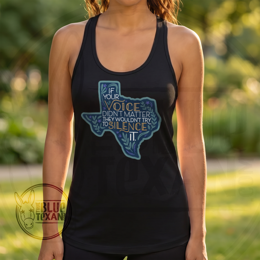 Your Voice Matters | Women’s Fitted Racerback Tank Top