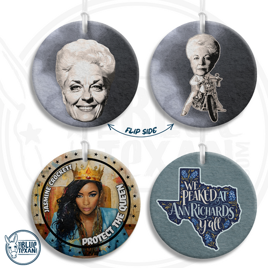 Buy 2 Get 1 FREE Liberal Texas Democrats Air Fresheners | FREE SHIPPING | Great Gift for mom or dad | Jasmine Crockett, Governor Ann Richards Motorcycle, We Peaked at Ann Richards