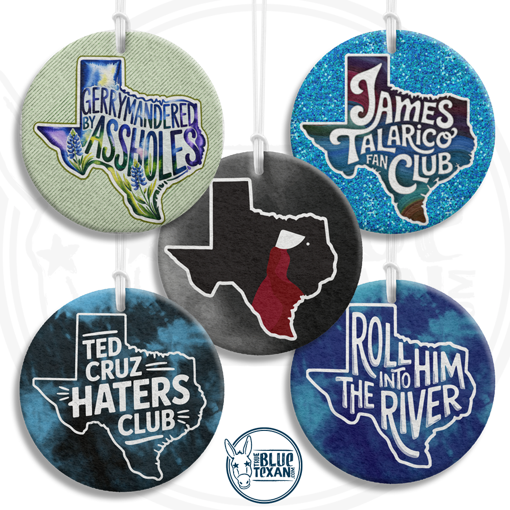 Buy 2 Get 1 FREE Liberal Texas Democrats Air Fresheners | FREE SHIPPING | Great Gift for mom or dad | Fuck Greg Abbot, Greg Abbott Sucks, Roll Him in the River, Gerrymandered by Assholes, Ted Cruz Haters Club, Texas Gilead Handmaid's Tale, James Talarico Fan Club