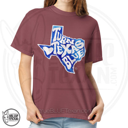 Sun City Democrats | Turn Texas Blue | Vintage Feel Comfort Colors Heavyweight TShirt