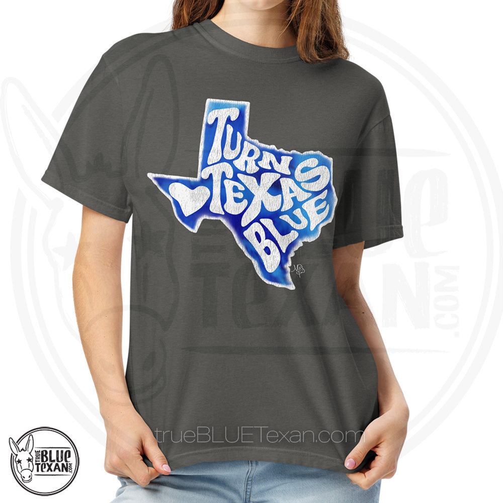 Sun City Democrats | Turn Texas Blue | Vintage Feel Comfort Colors Heavyweight TShirt