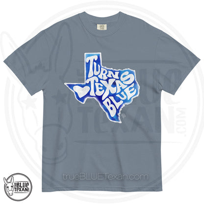 Sun City Democrats | Turn Texas Blue | Vintage Feel Comfort Colors Heavyweight TShirt