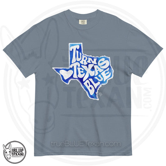 Turn Texas Blue Vintage Style Original Design | Comfort Colors Unisex Heavyweight TShirt
