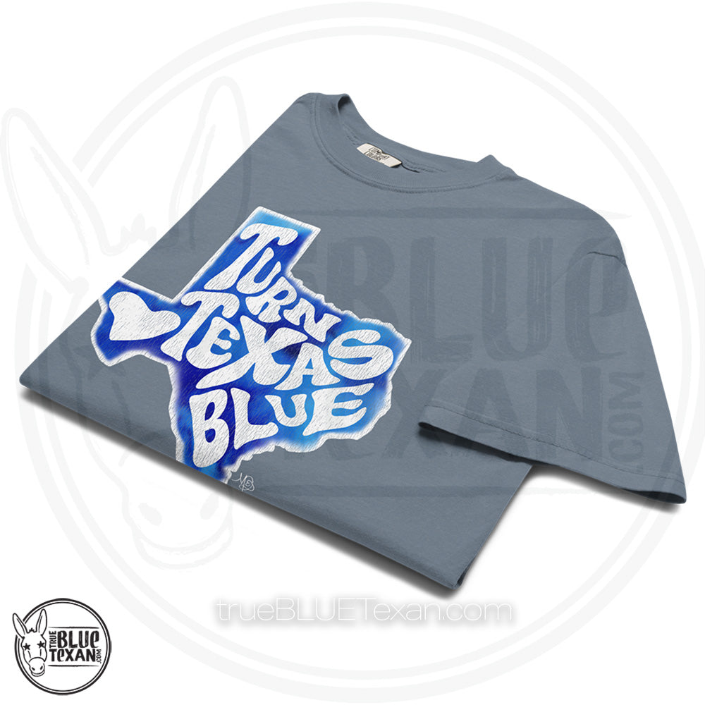 Sun City Democrats | Turn Texas Blue | Vintage Feel Comfort Colors Heavyweight TShirt