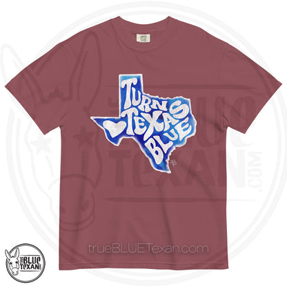 Sun City Democrats | Turn Texas Blue | Vintage Feel Comfort Colors Heavyweight TShirt