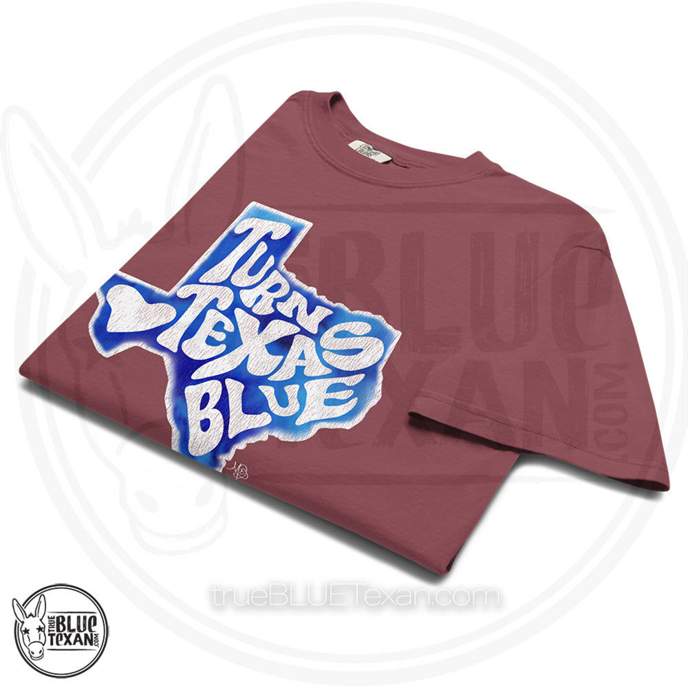 Sun City Democrats | Turn Texas Blue | Vintage Feel Comfort Colors Heavyweight TShirt