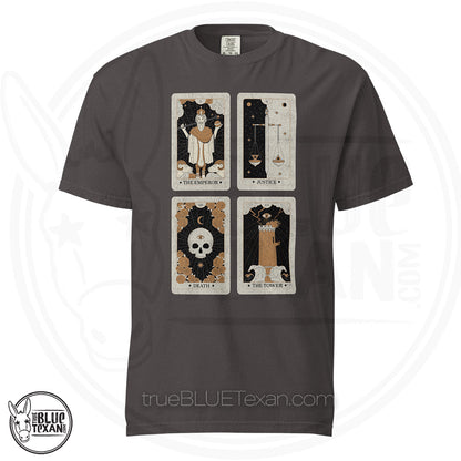 Tarot Card Set  | Emperor Justice Death Tower |Comfort Colors Unisex Tee in 3 Colors