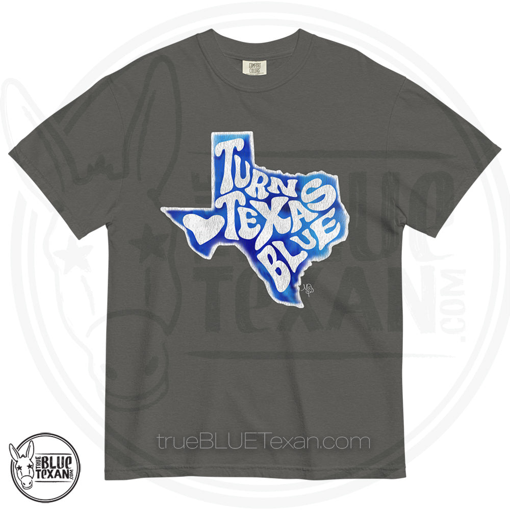 Sun City Democrats | Turn Texas Blue | Vintage Feel Comfort Colors Heavyweight TShirt