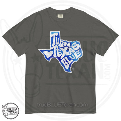 Sun City Democrats | Turn Texas Blue | Vintage Feel Comfort Colors Heavyweight TShirt