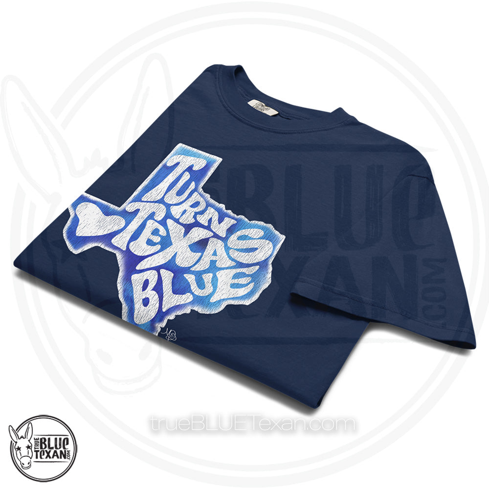 Sun City Democrats | Turn Texas Blue | Vintage Feel Comfort Colors Heavyweight TShirt