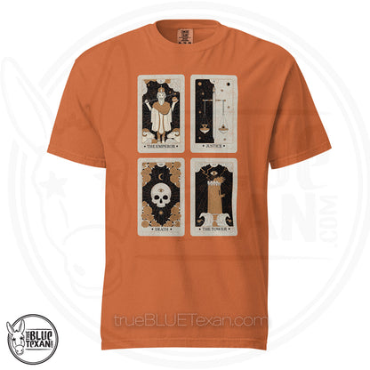 Tarot Card Set  | Emperor Justice Death Tower |Comfort Colors Unisex Tee in 3 Colors