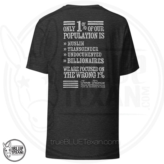 The Wrong 1% | Time to Start Flipping Tables  |  James Talarico 2 Sided Premium Unisex TShirt