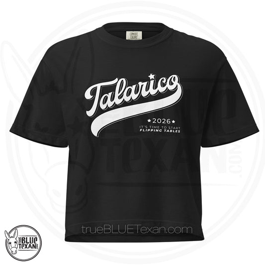 Talarico 2026 Flipping Tables Baseball Design | Women’s Comfort Colors Boxy Tee