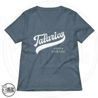 Talarico 2026 Flipping Tables Baseball Design | Women’s VNeck Premium TShirt