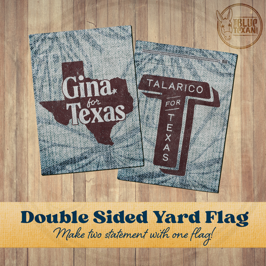 Team Blue! Gina & James Double Sided Yard & Garden Flags