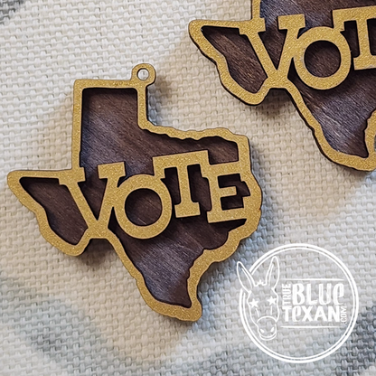 Texas VOTE Handmade Layered Earrings