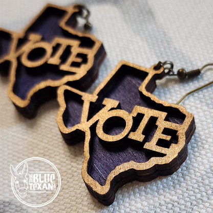 Texas VOTE Handmade Layered Earrings