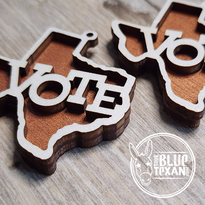 Texas VOTE Handmade Layered Earrings