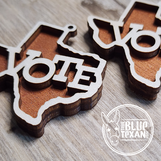 Texas VOTE Handmade Layered Earrings