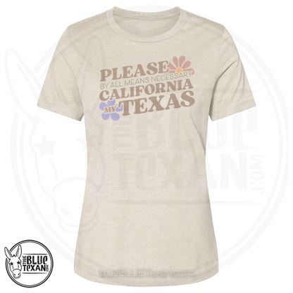 Please California My Texas Retro Floral | Women's Fit TShirt (Natural)