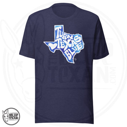 Turn Texas Blue Hand Drawn Texas Hippy Tie Dye Premium Tee in blue