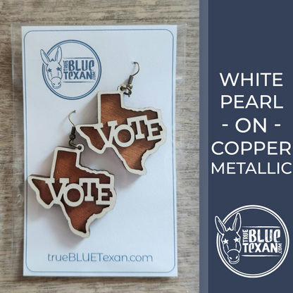Texas VOTE Handmade Layered Earrings