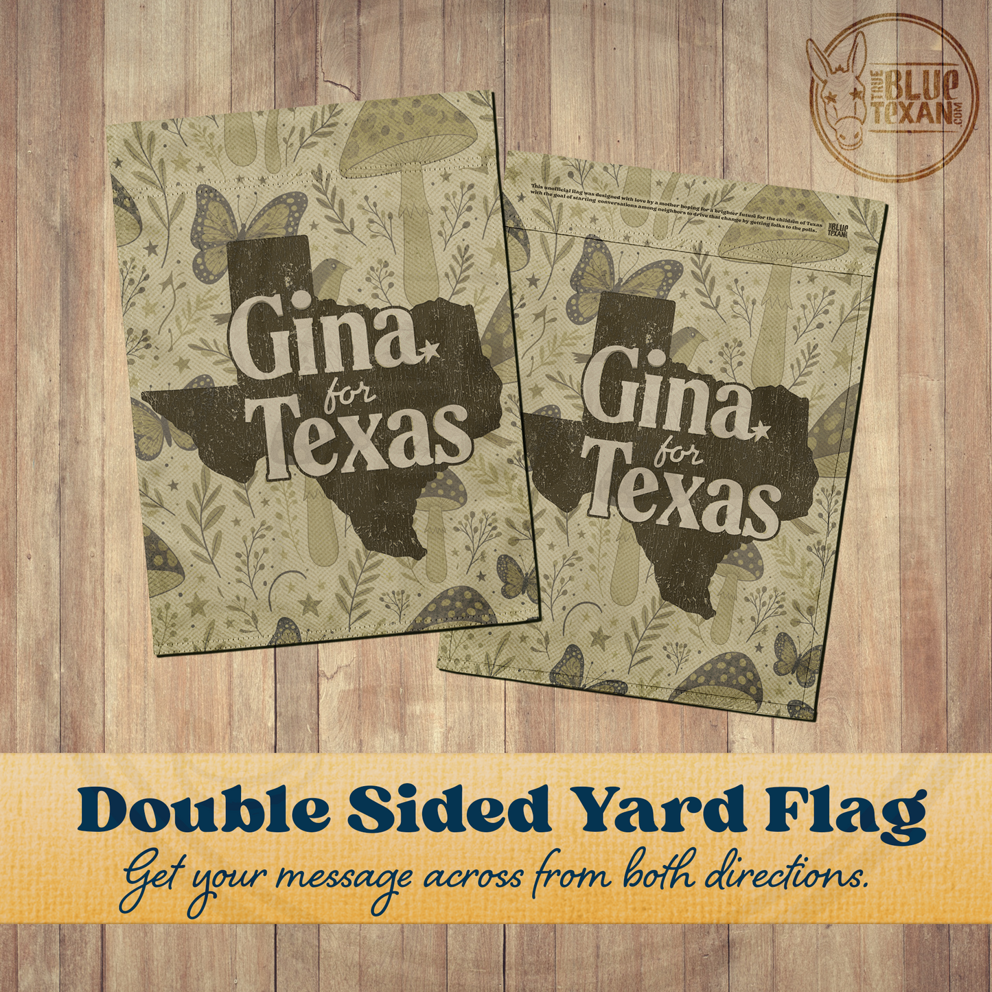 Gina for Texas | Double Sided Yard & Garden Flags