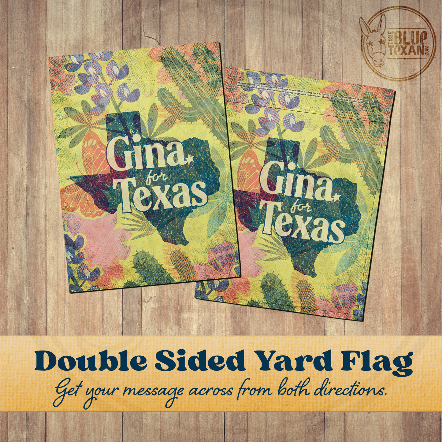Gina for Texas | Double Sided Yard & Garden Flags