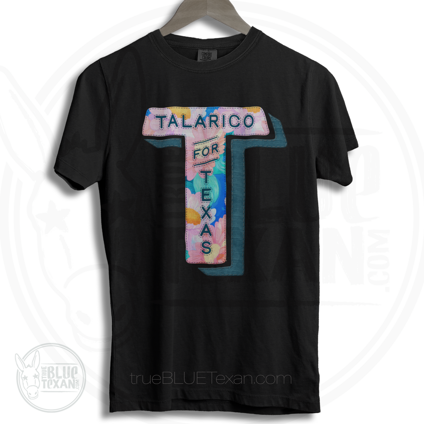 Talarico for Texas | Faux Floral Embroidery | Premium Unisex Comfort Colors T Shirt