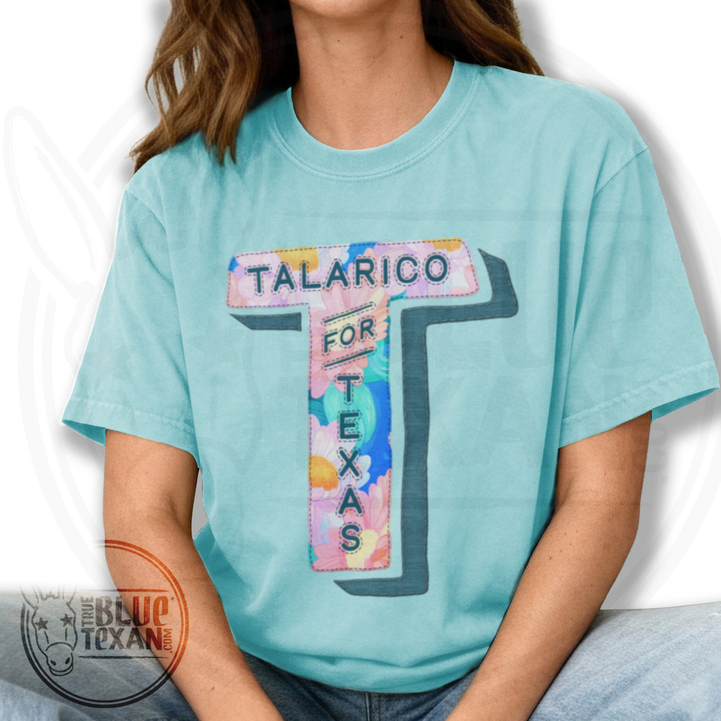 Talarico for Texas | Faux Floral Embroidery | Premium Unisex Comfort Colors T Shirt