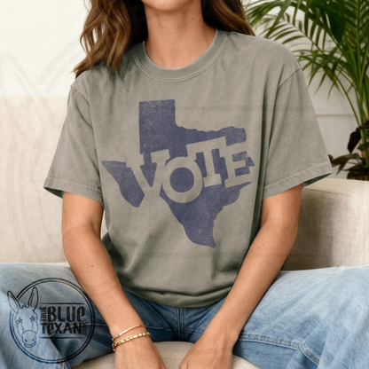Texas Vote Distressed Stamp | Light Colors | Comfort Colors Tee