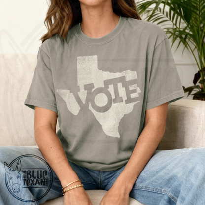 Texas Vote Distressed Stamp | Dark Colors | Comfort Colors Tee