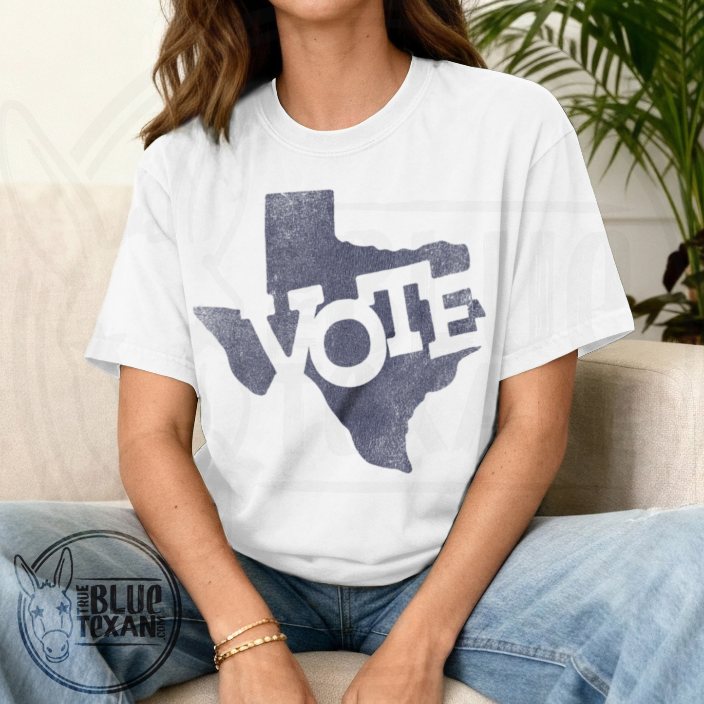 Texas Vote Distressed Stamp | Light Colors | Comfort Colors Tee