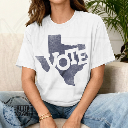 Texas Vote Distressed Stamp | Light Colors | Comfort Colors Tee