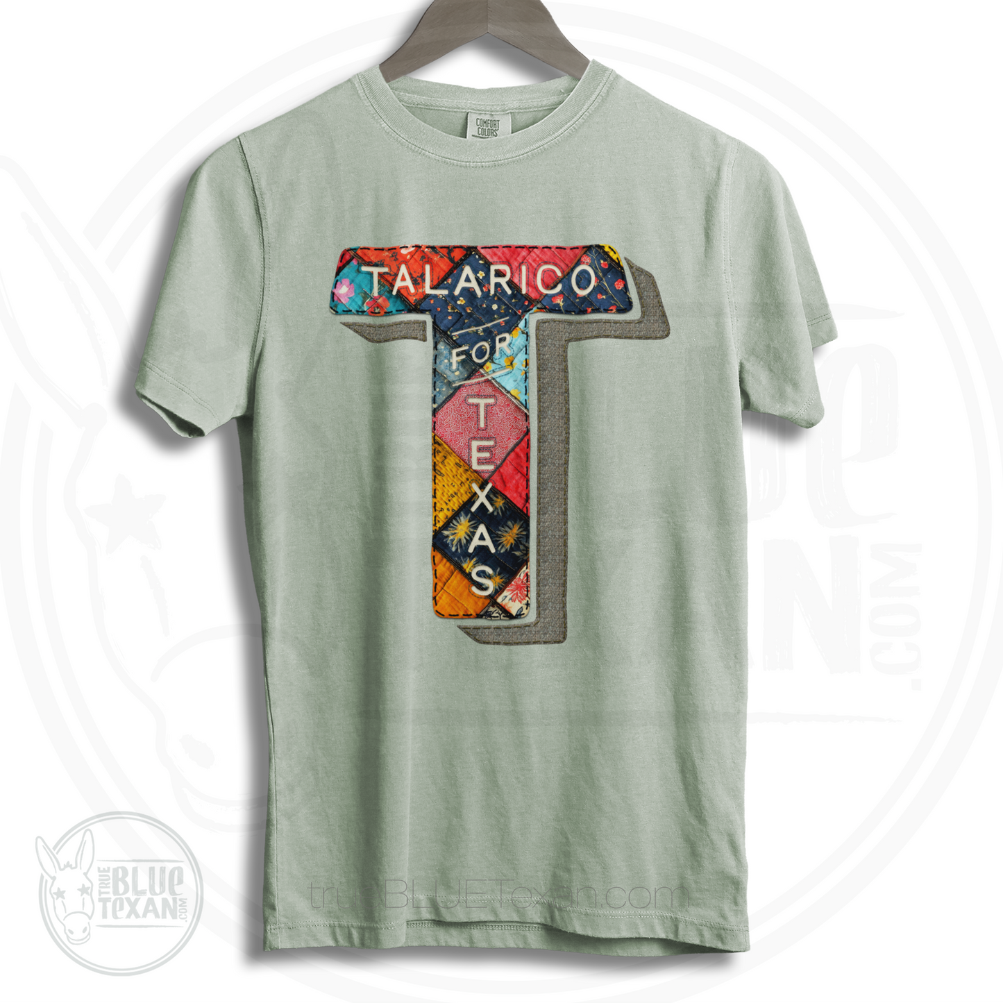 Talarico for Texas | Faux Quilted Embroidery | Premium Unisex Comfort Colors T Shirt