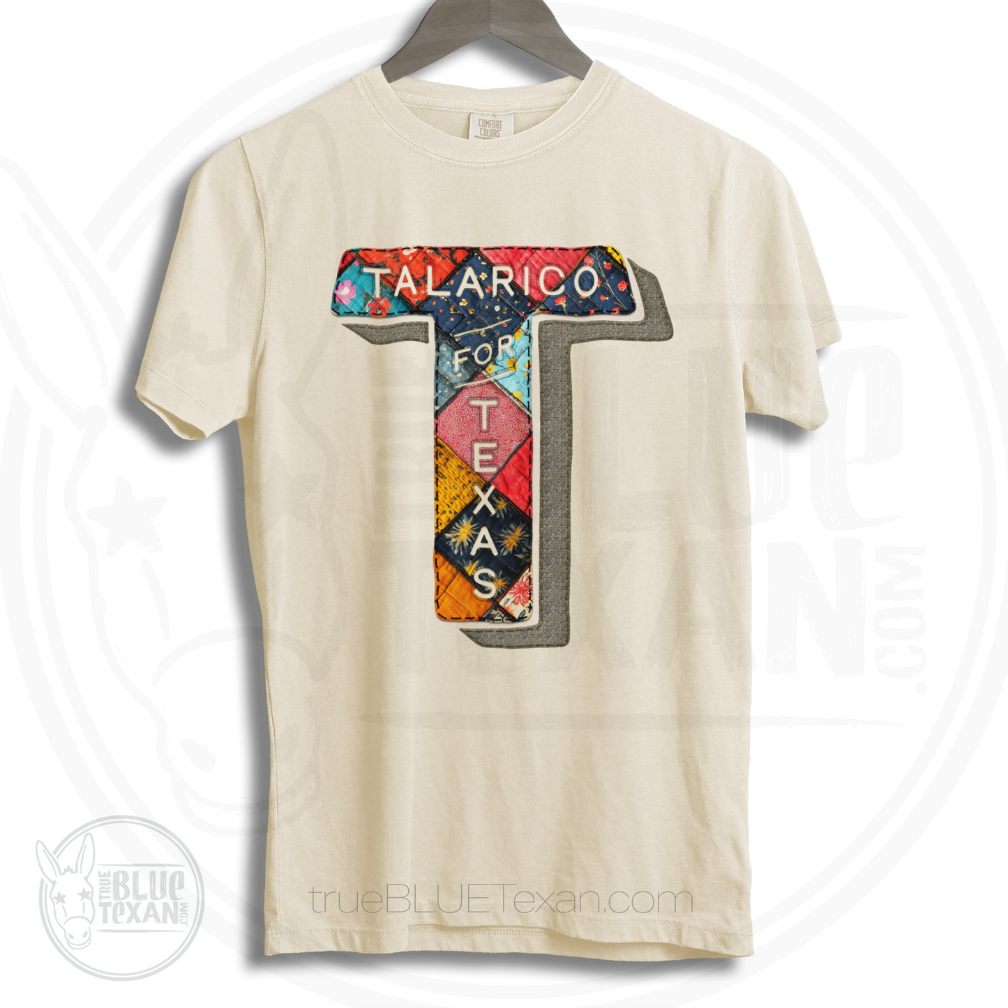 Talarico for Texas | Faux Quilted Embroidery | Premium Unisex Comfort Colors T Shirt