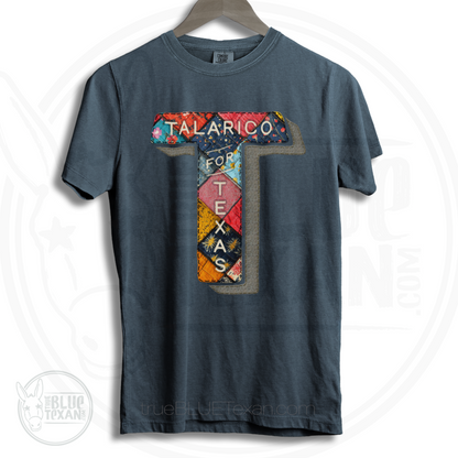 Talarico for Texas | Faux Quilted Embroidery | Premium Unisex Comfort Colors T Shirt
