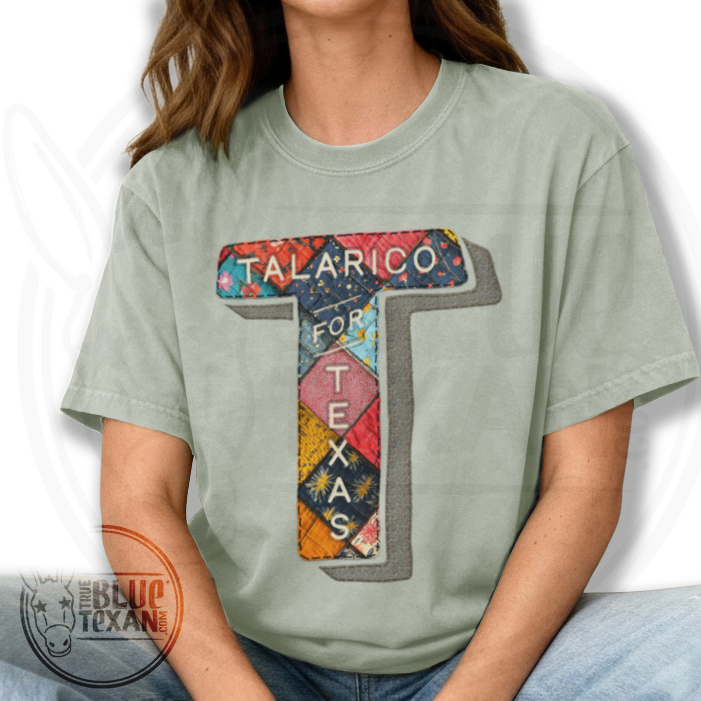 Talarico for Texas | Faux Quilted Embroidery | Premium Unisex Comfort Colors T Shirt