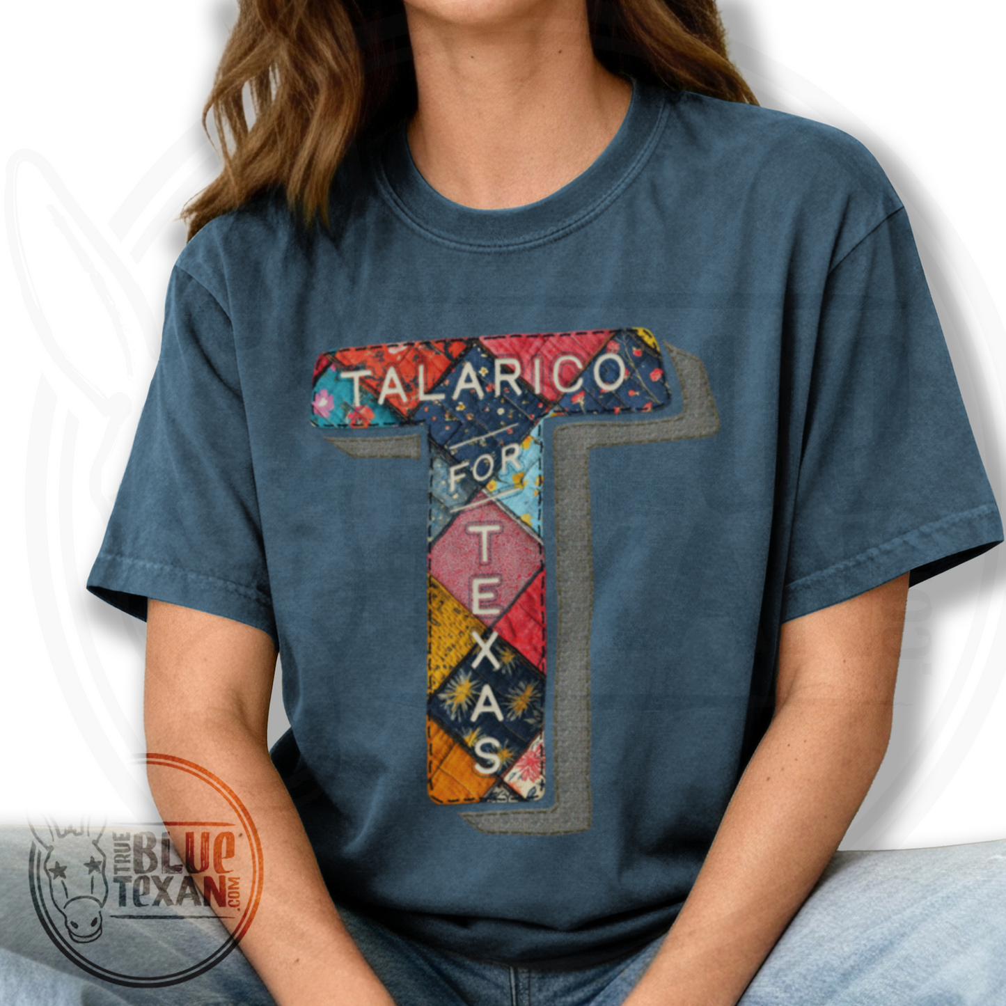 Talarico for Texas | Faux Quilted Embroidery | Premium Unisex Comfort Colors T Shirt